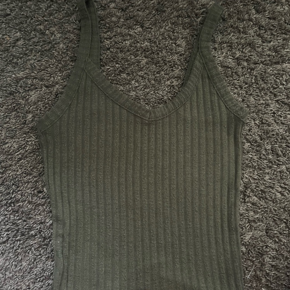 American Eagle Outfitters Green Ribbed Sleeveless Tank